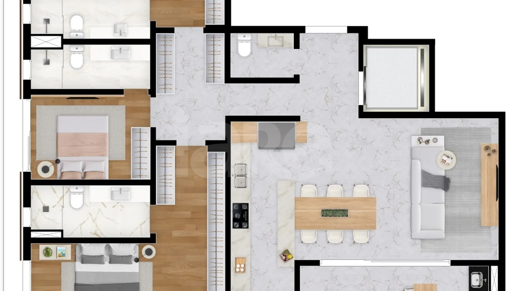Planta — Apartamento 164,76 m²