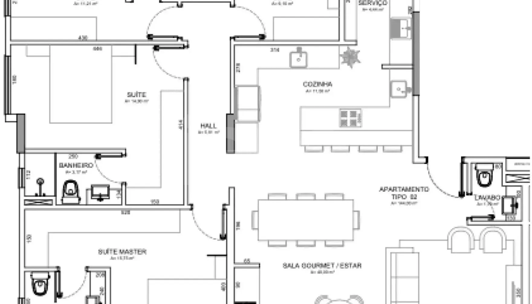 Planta — Apartamento 144 m²