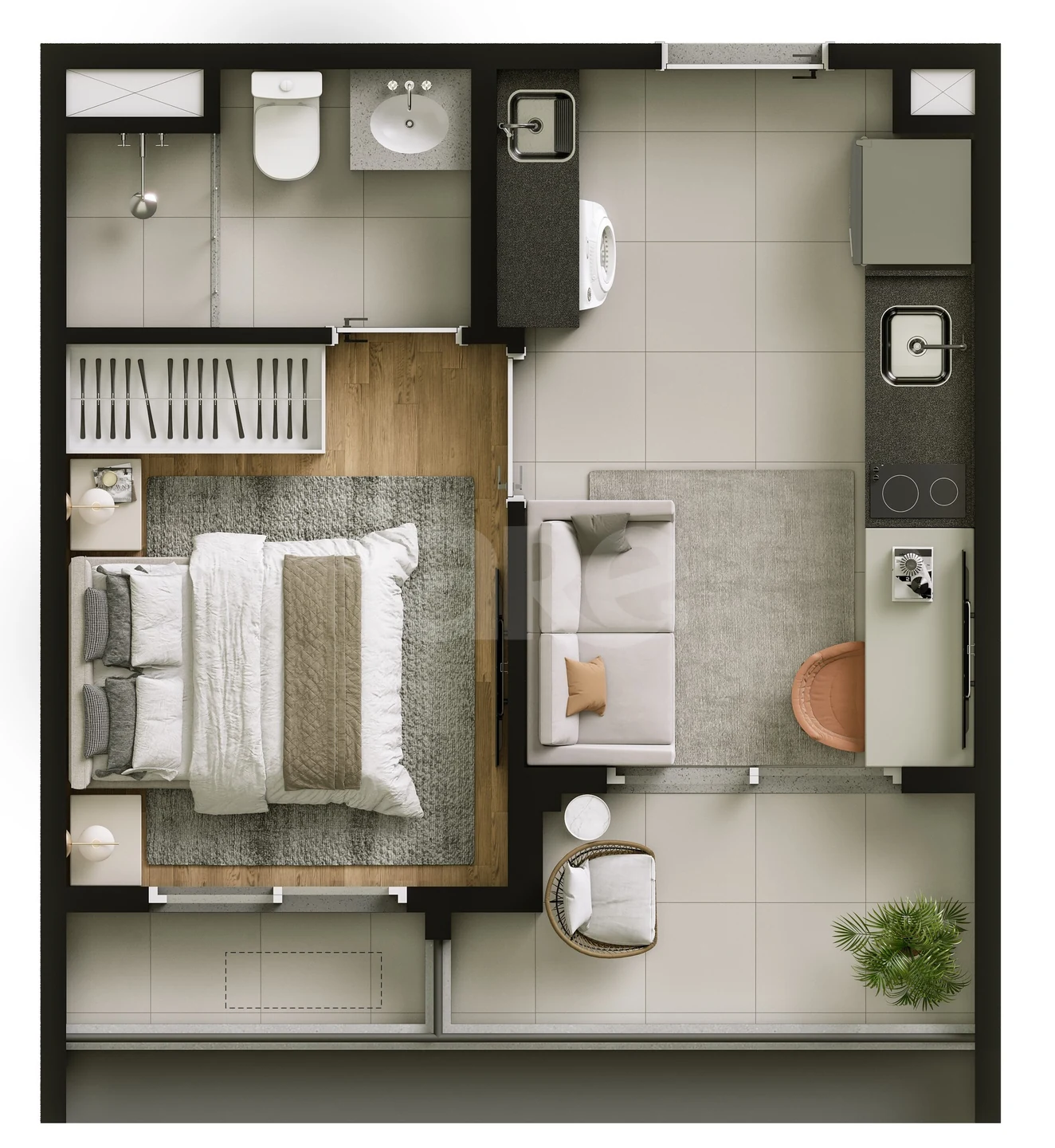 Planta — Apartamento 27,82 m²