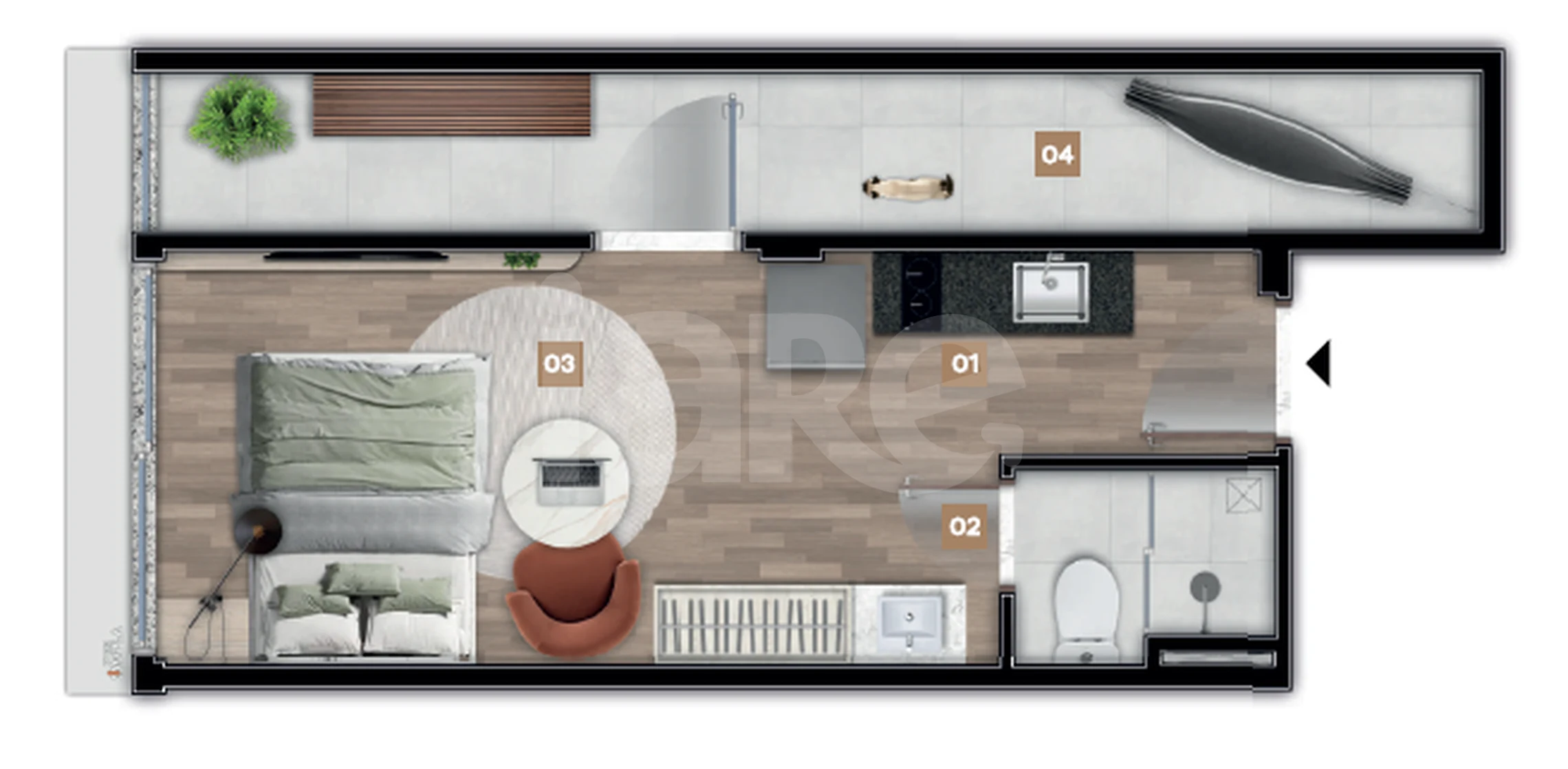 Planta — Garden 27,04 m²