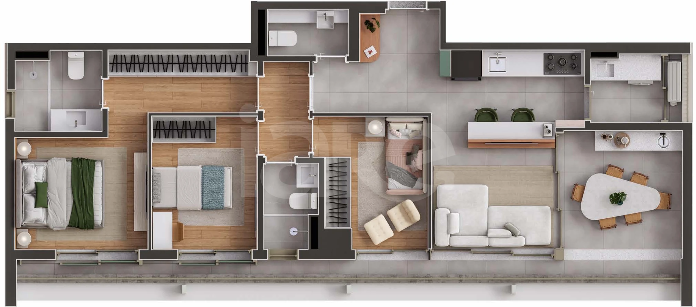 Planta — Apartamento 88,95 m²