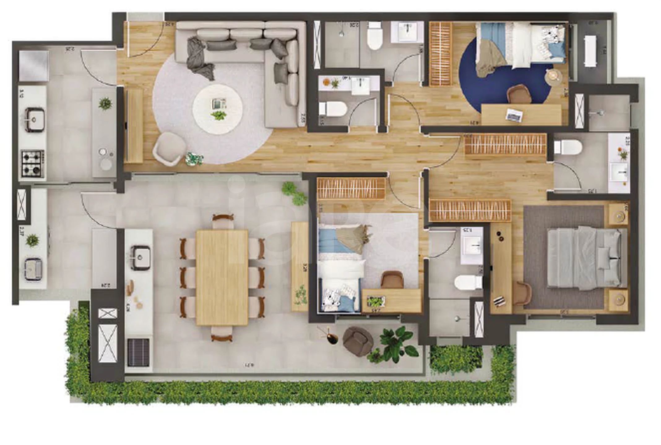 Planta — Apartamento 110,88 m²