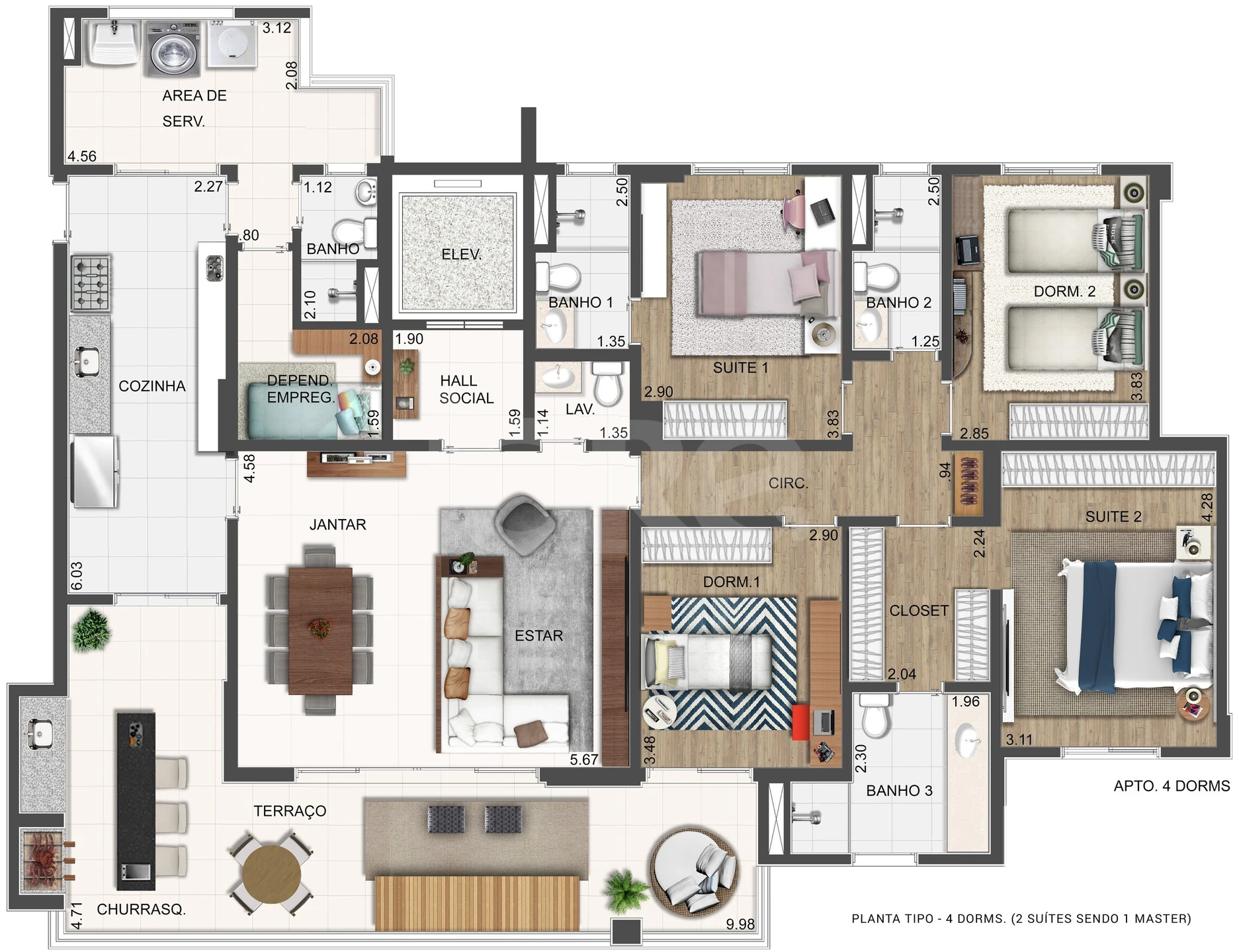 Planta — Apartamento 183,3 m²