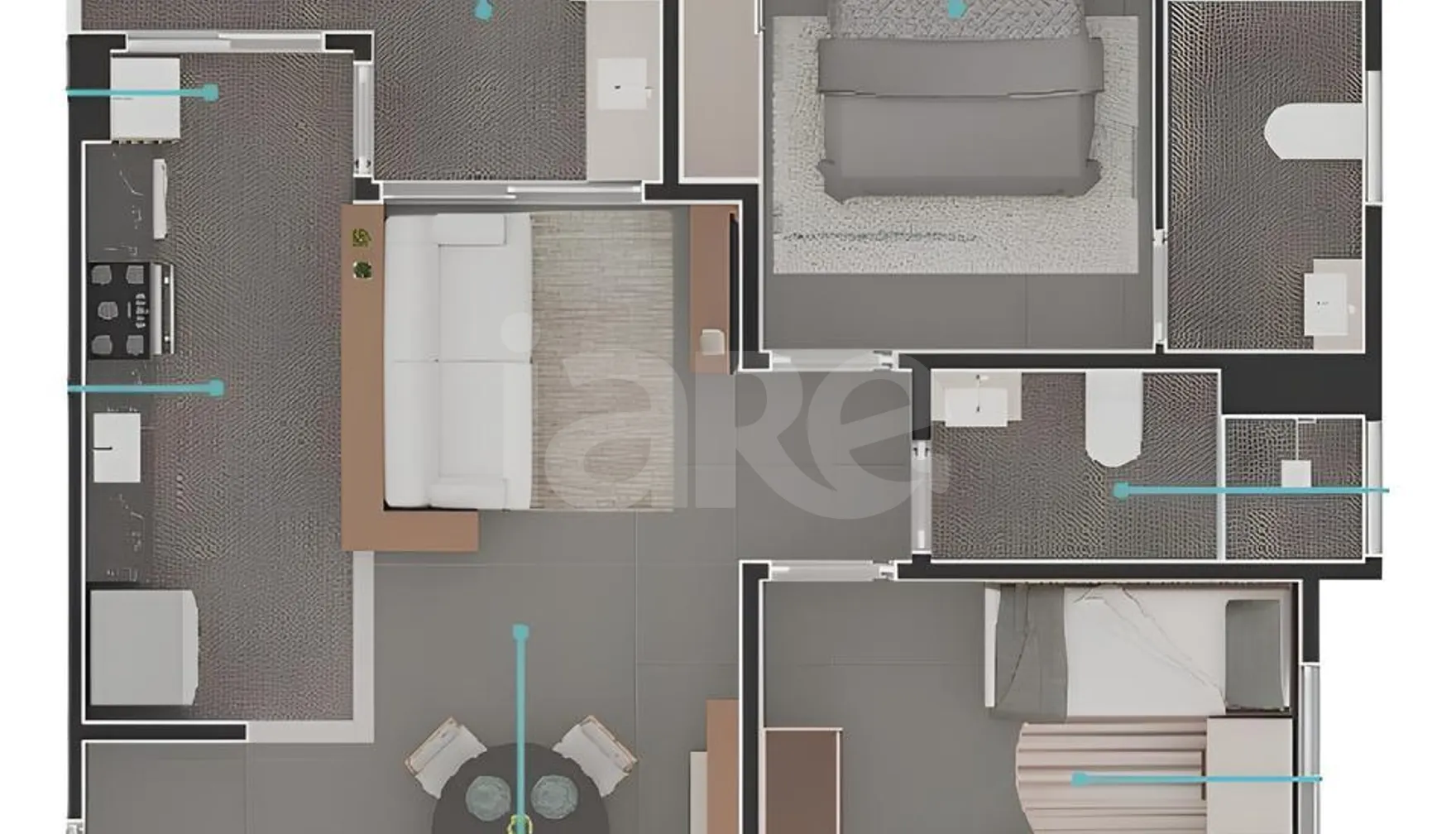 Planta — Apartamento 54,87 m²