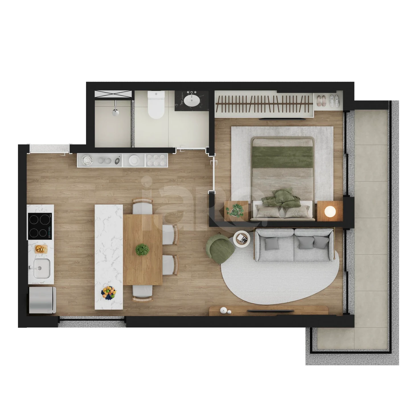 Planta — Apartamento 42,06 m²