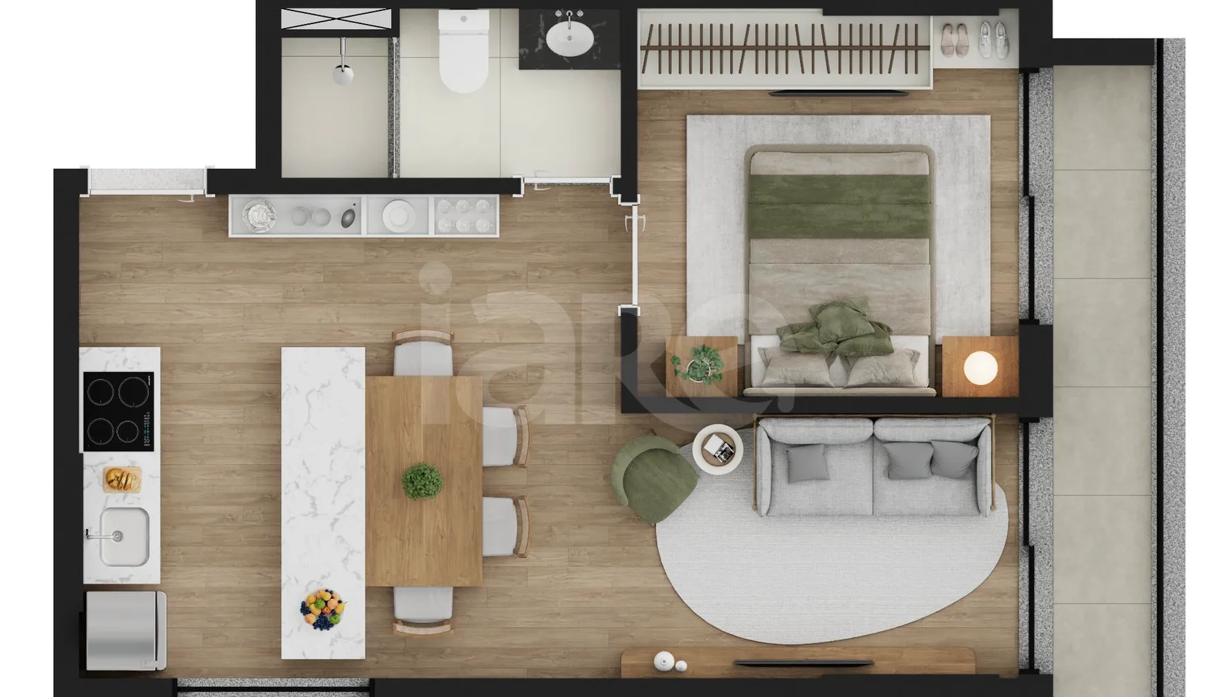 Planta — Apartamento 42,06 m²