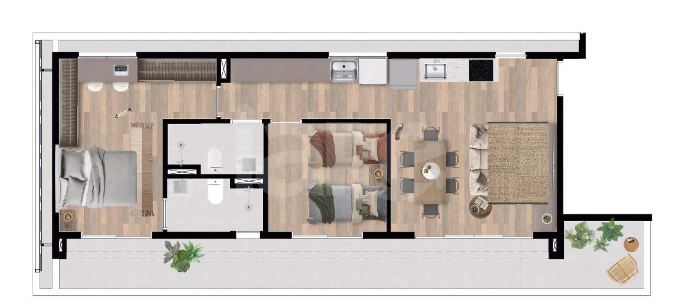 Planta — Garden 79,74 m²