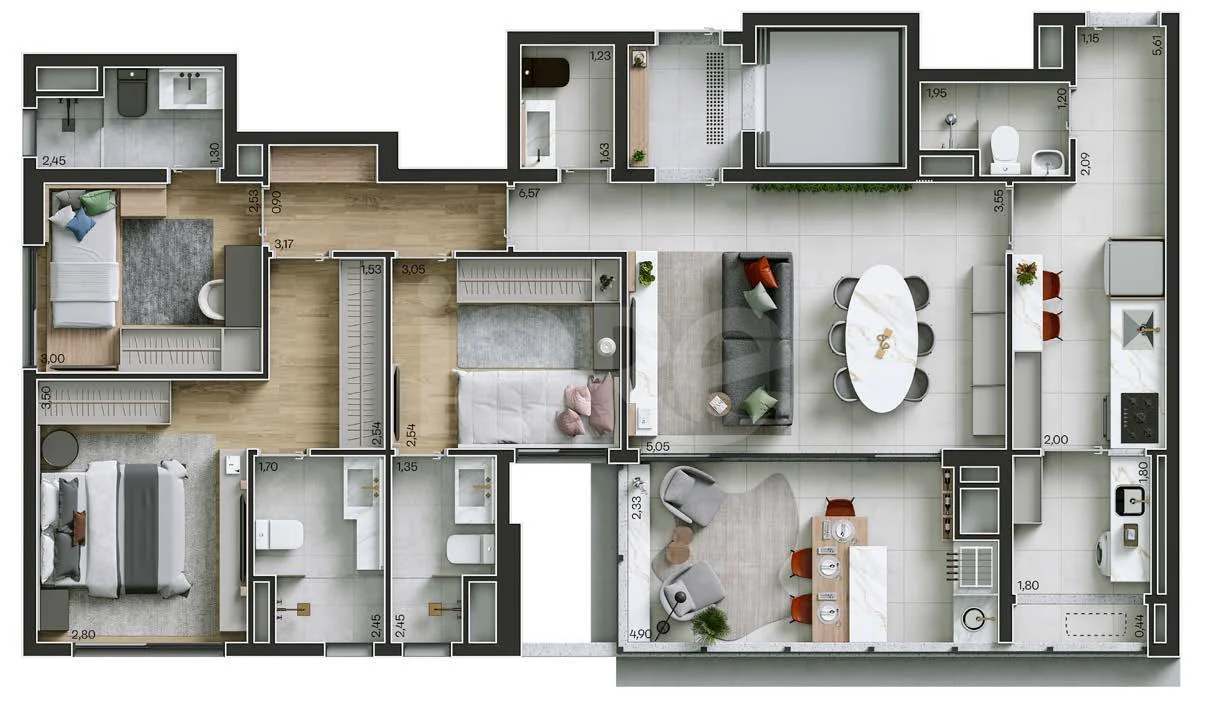 Planta — Apartamento 110,45 m²