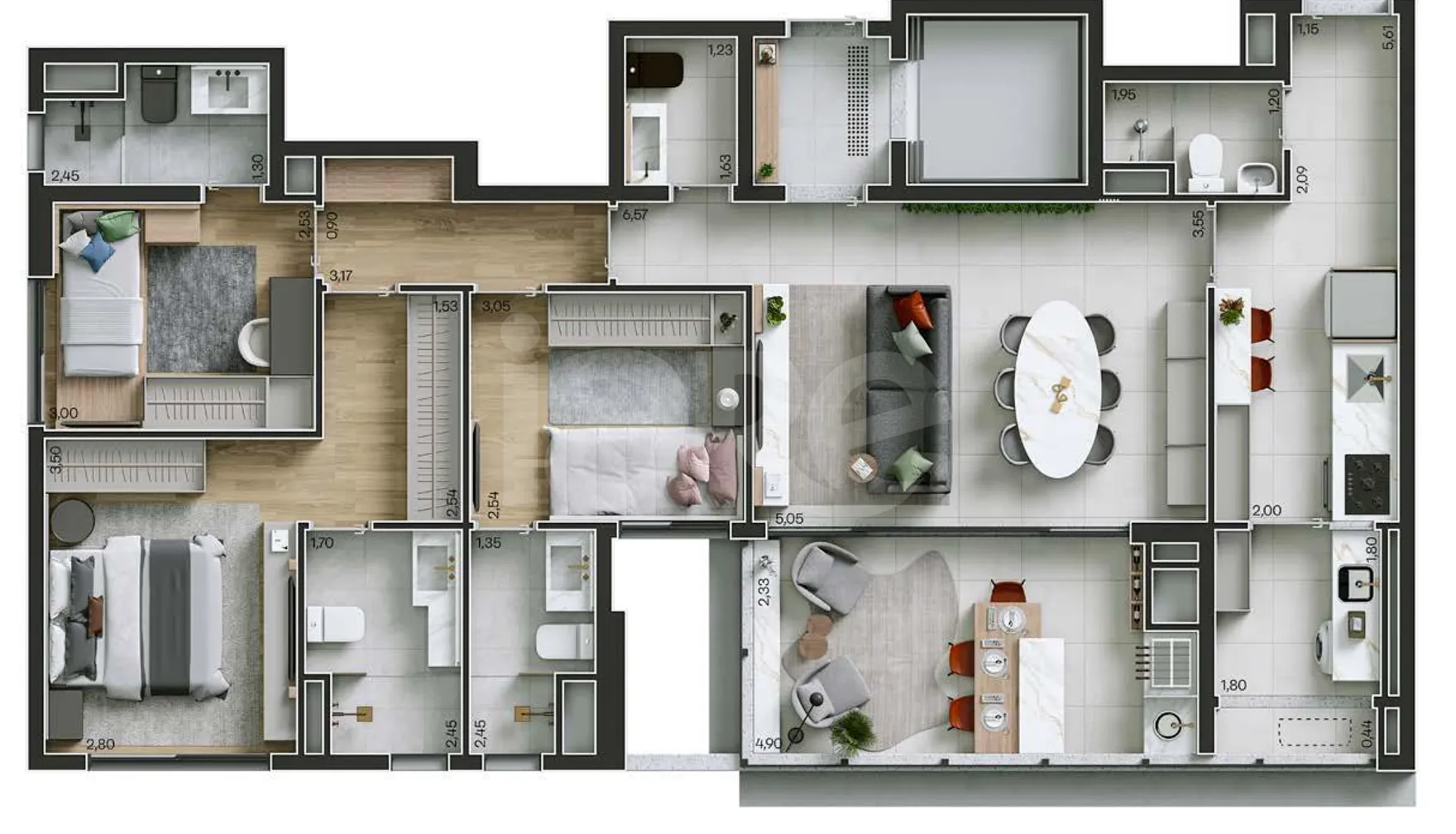 Planta — Apartamento 110,45 m²