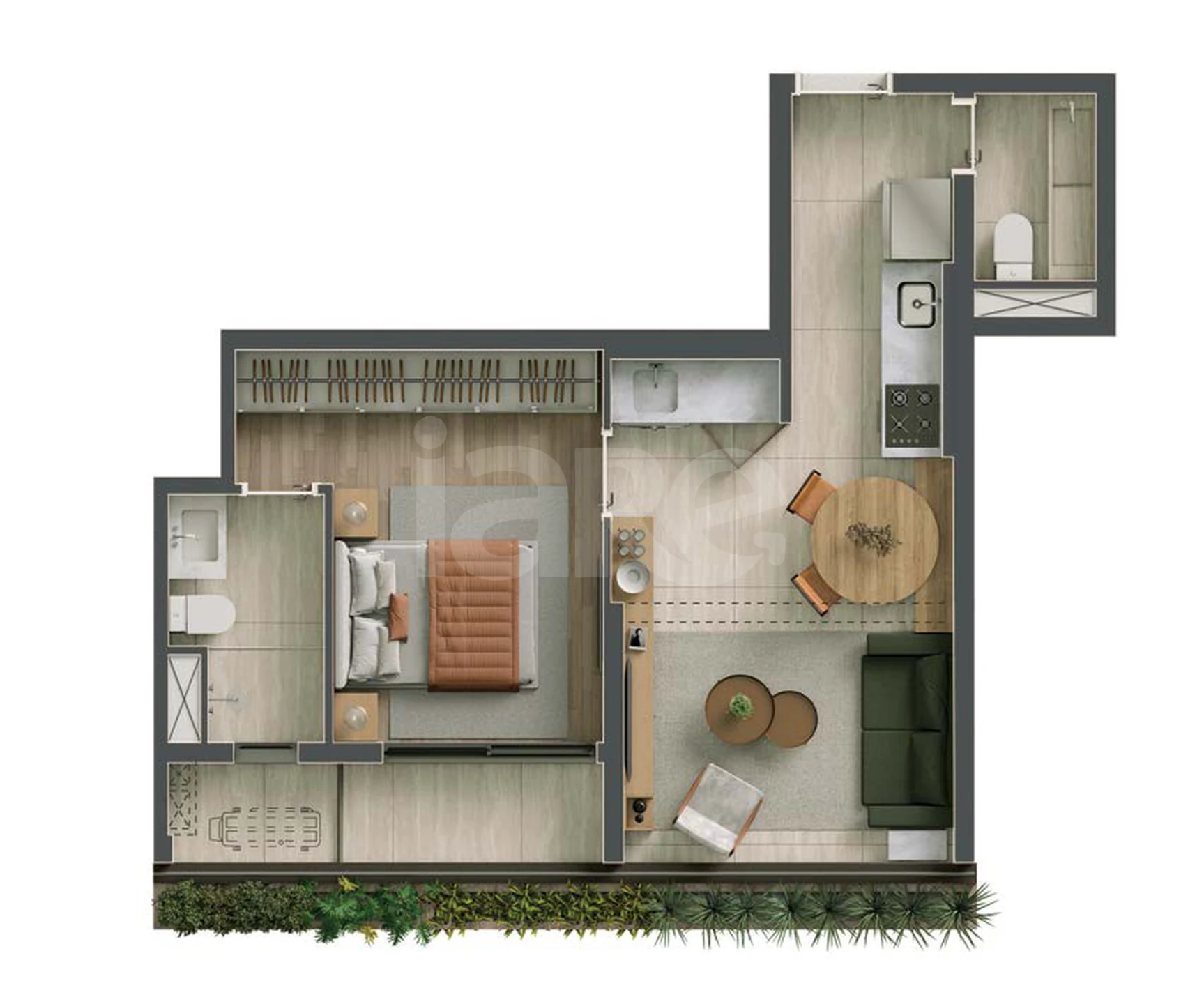 Planta — Apartamento 48 m²