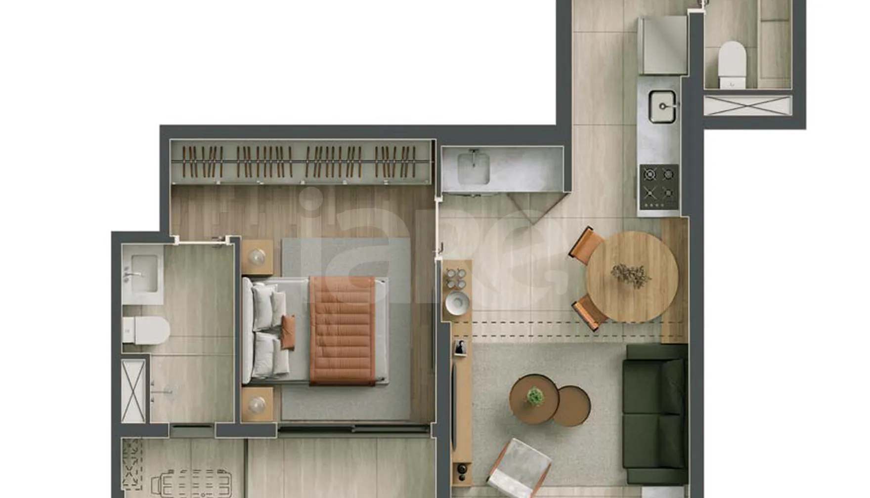 Planta — Apartamento 48 m²