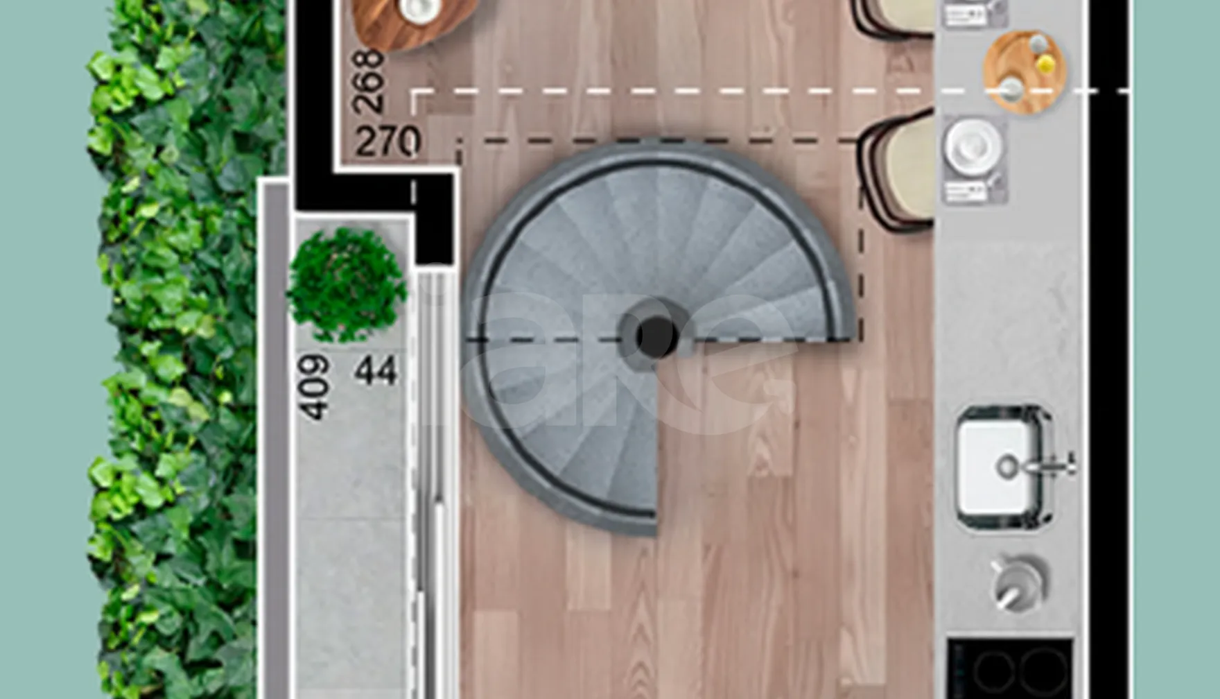 Planta — Cobertura Duplex 35 m²