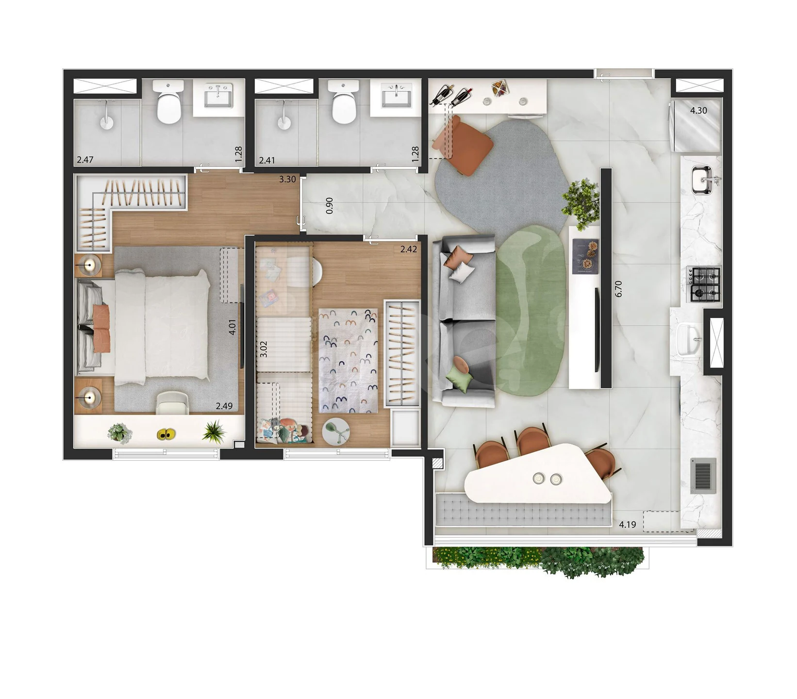 Planta — Garden 67,36 m²