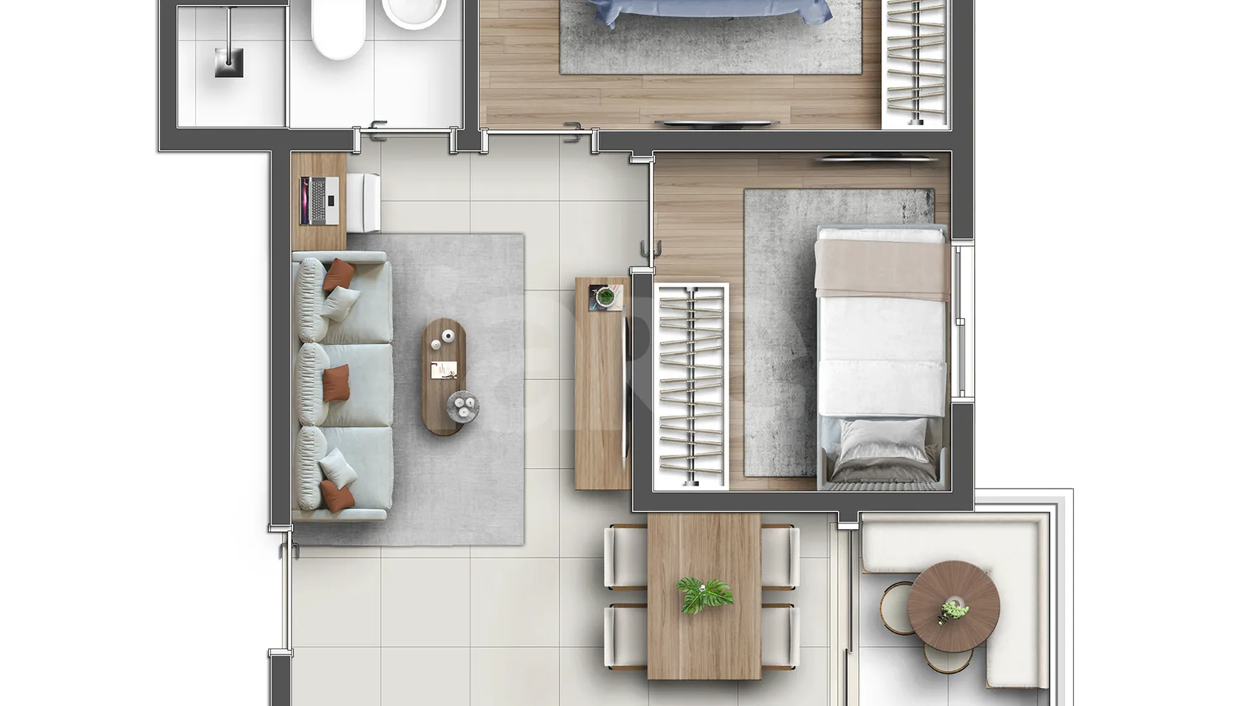 Planta — Apartamento 43,65 m²