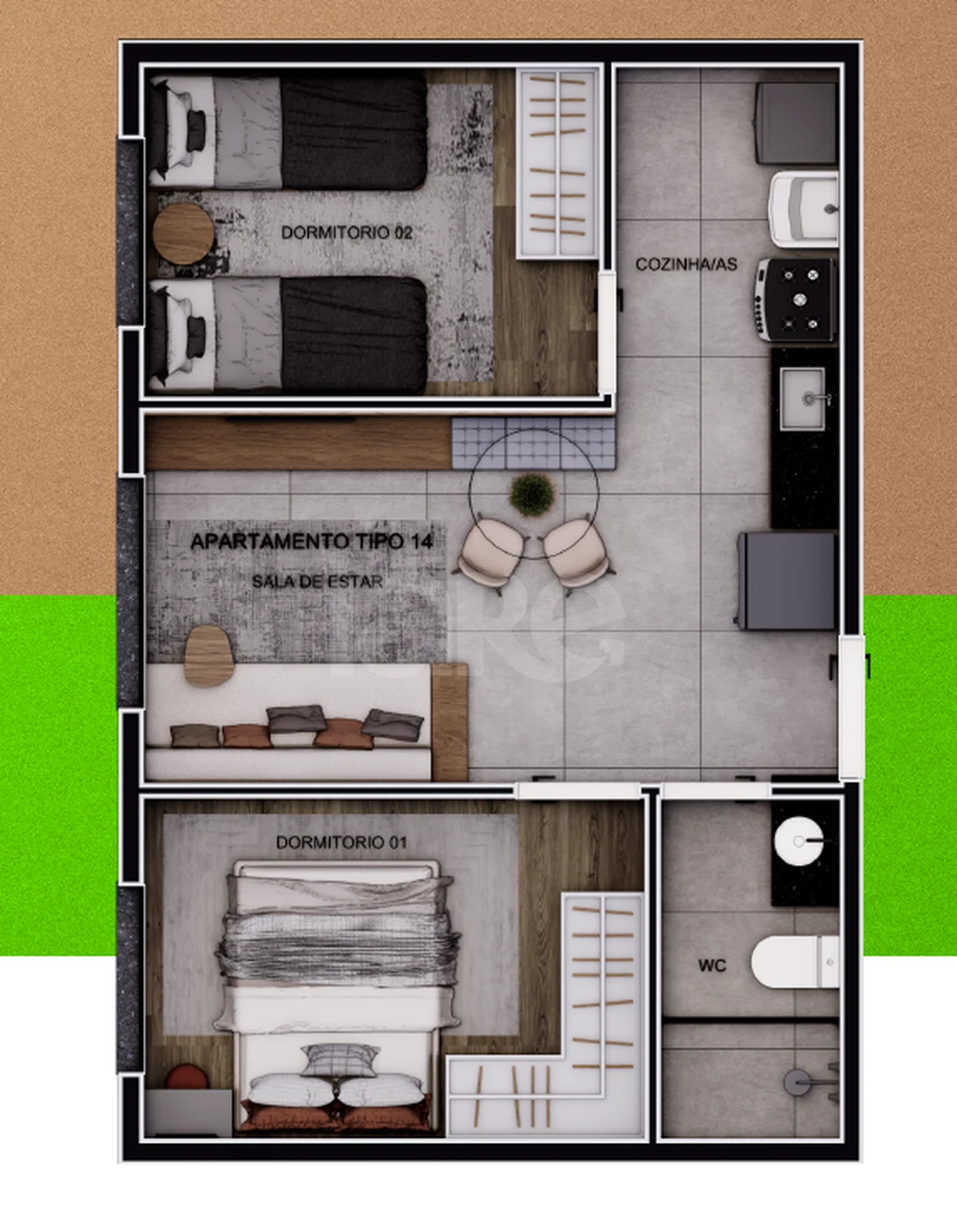 Planta — Apartamento 36,31 m²