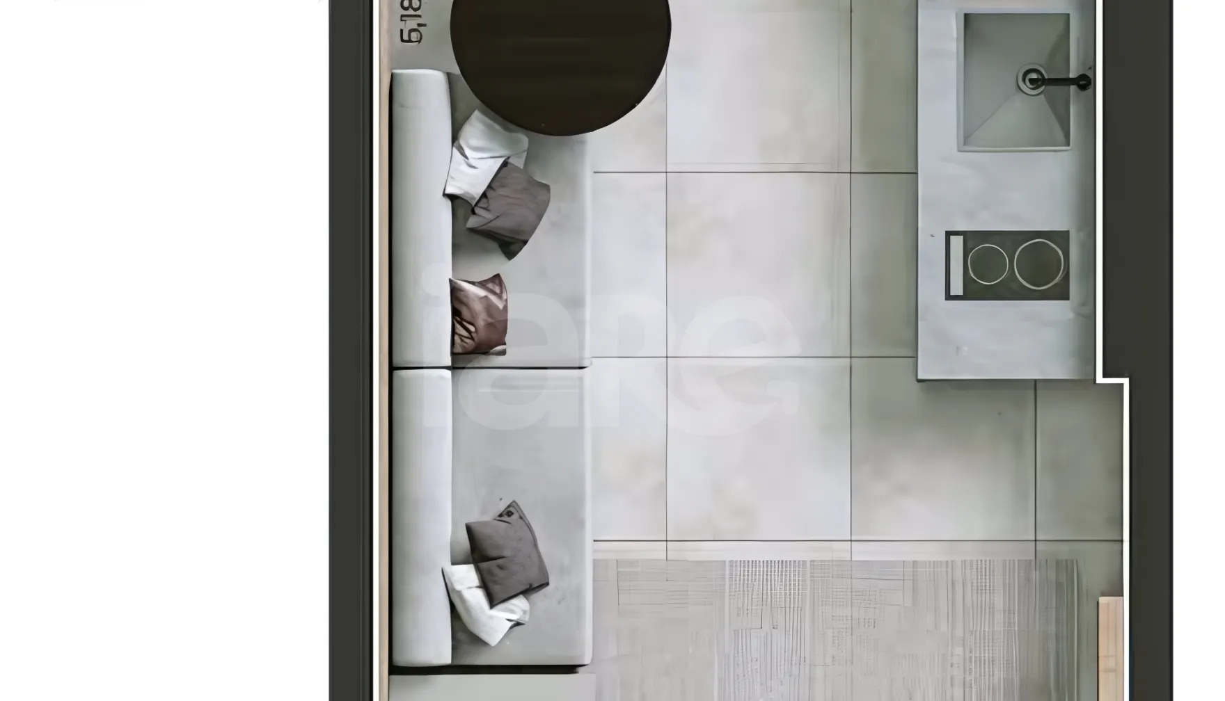 Planta — Studio 36,77 m²
