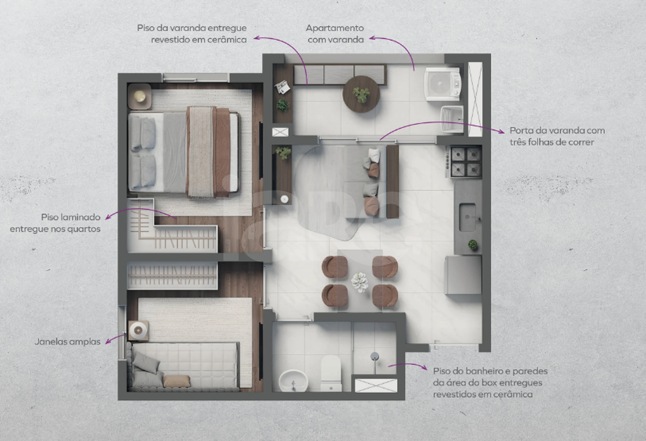 Planta — Apartamento 36,71 m²