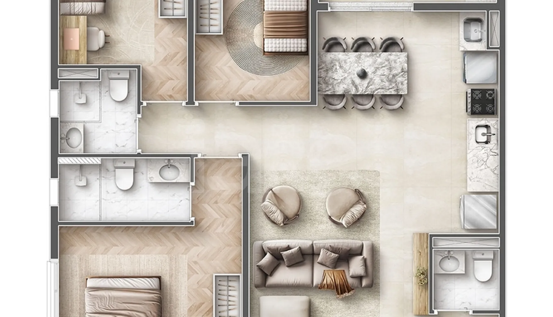 Planta — Apartamento 78,31 m²