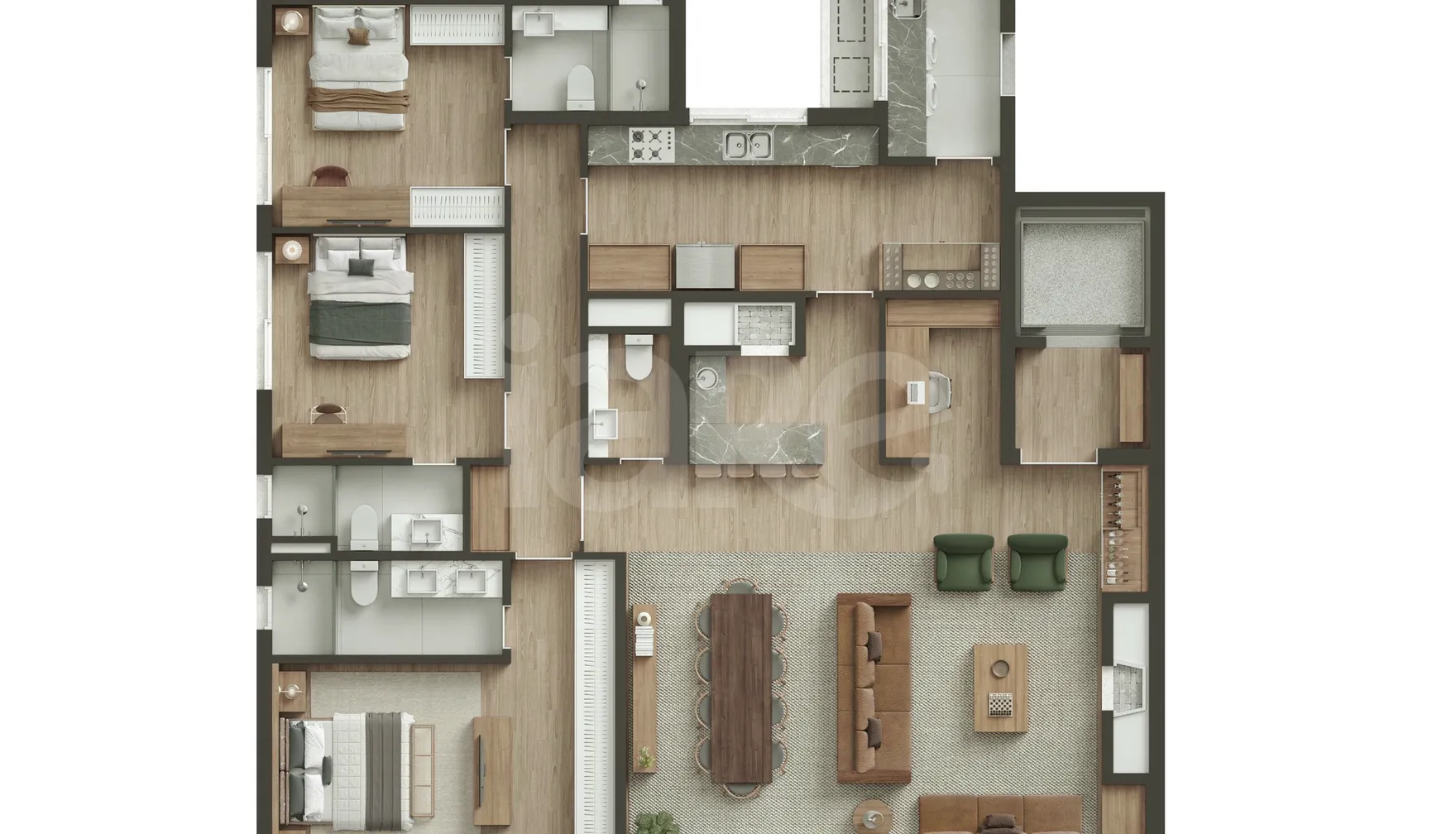 Planta — Apartamento 170,91 m²