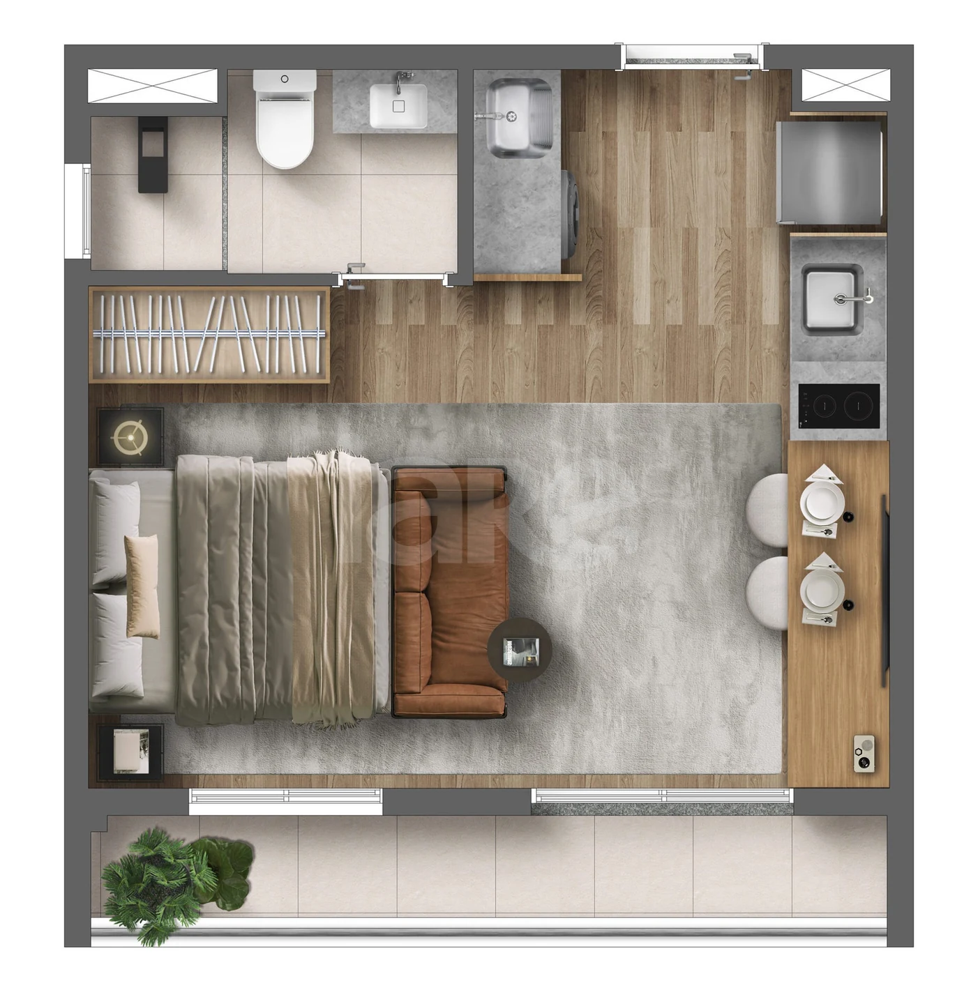 Planta — Garden 36,79 m²