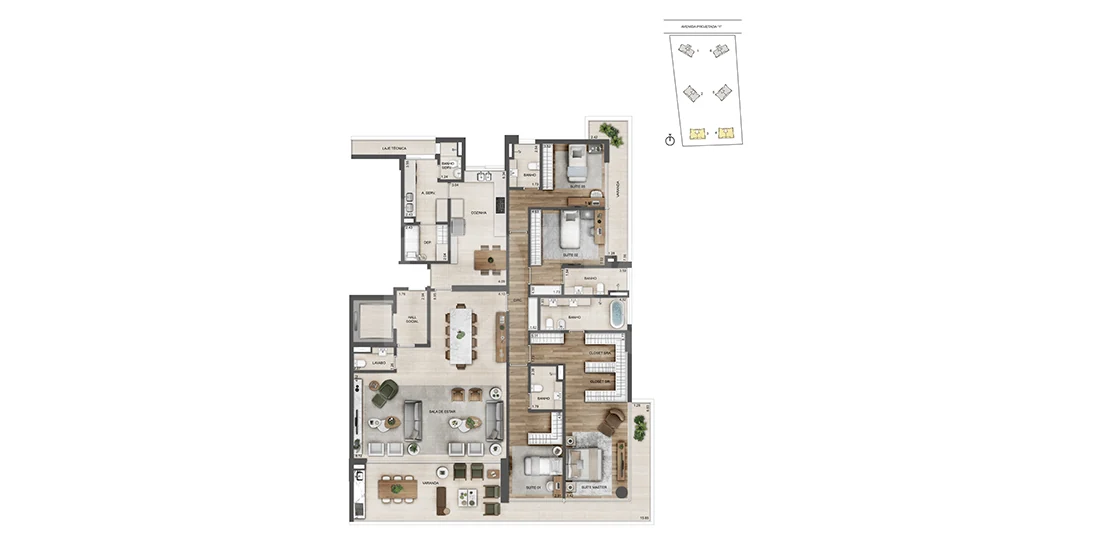 Planta — Apartamento 268,4 m²