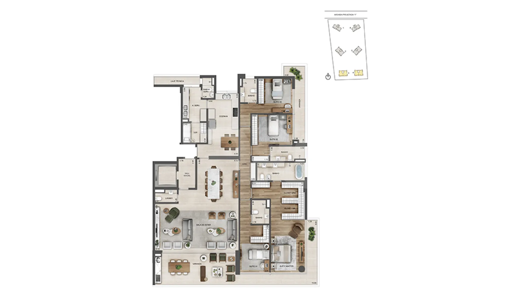Planta — Apartamento 268,4 m²