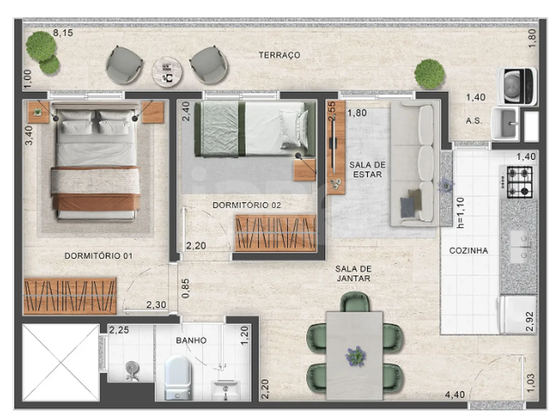 Planta — Garden 49,73 m²