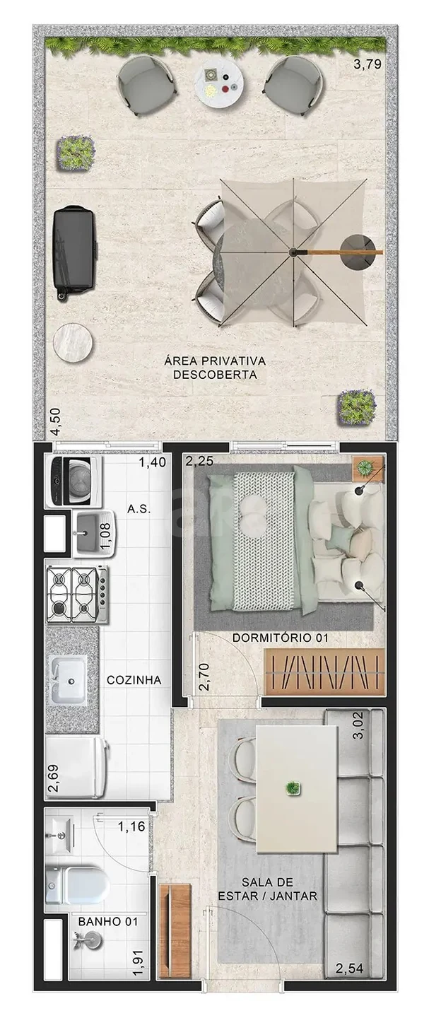 Planta — Garden 47,71 m²