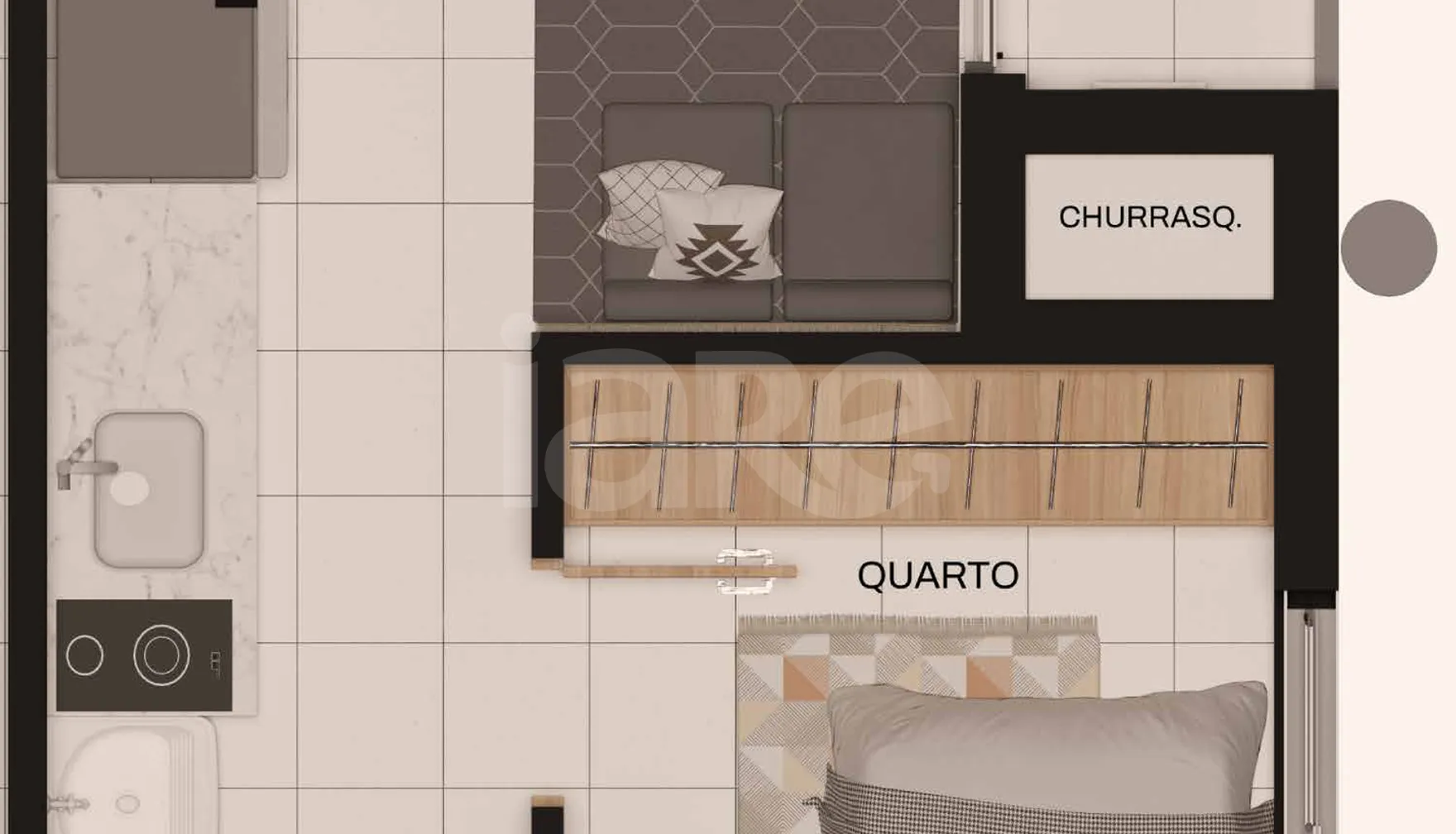 Planta — Apartamento 22,7 m²