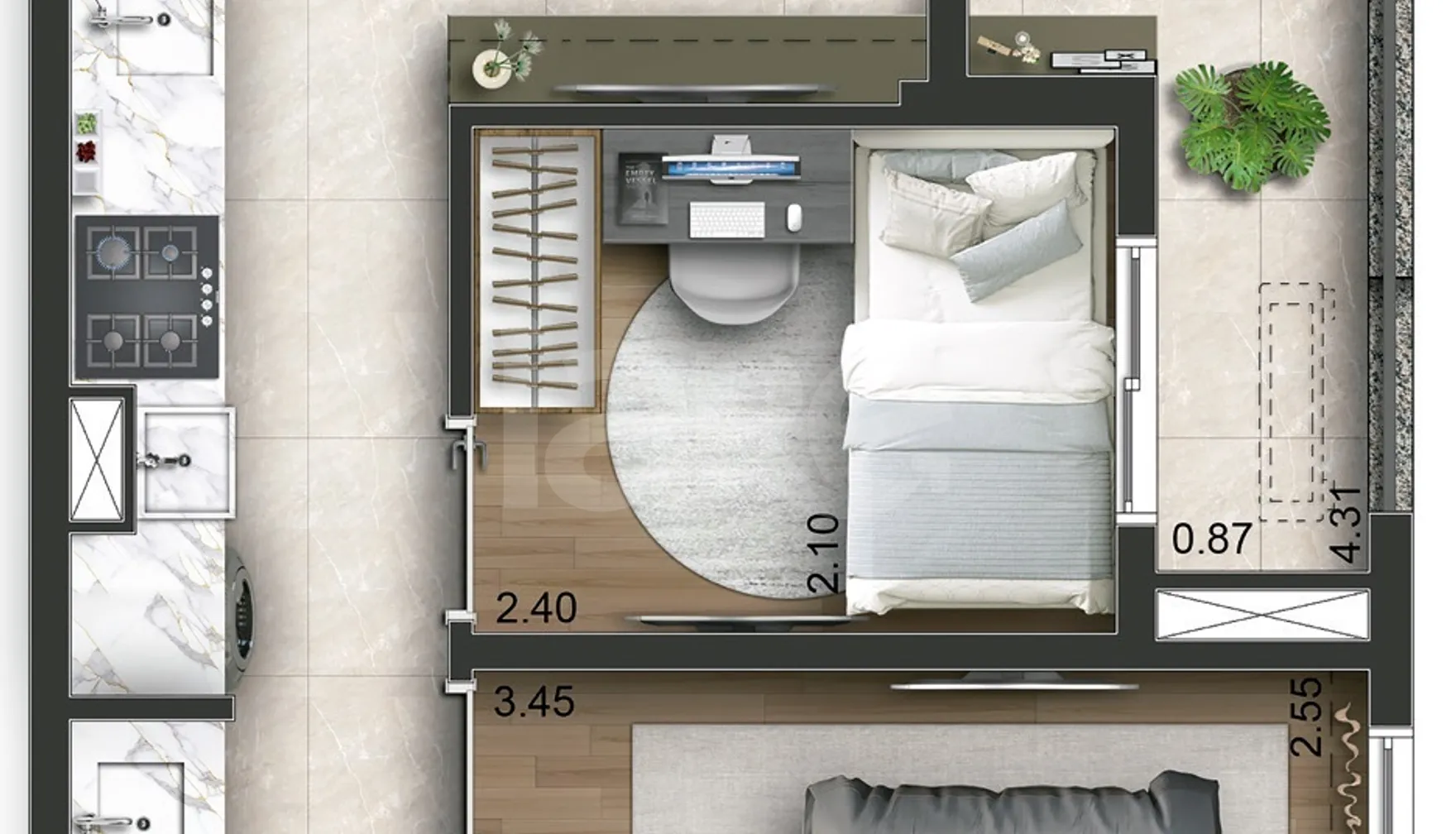 Planta — Apartamento 39,79 m²