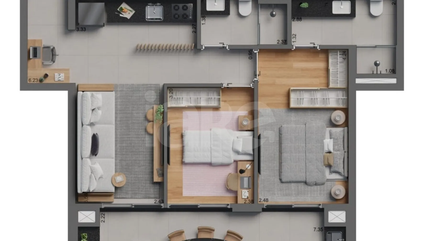 Planta — Apartamento 78,43 m²