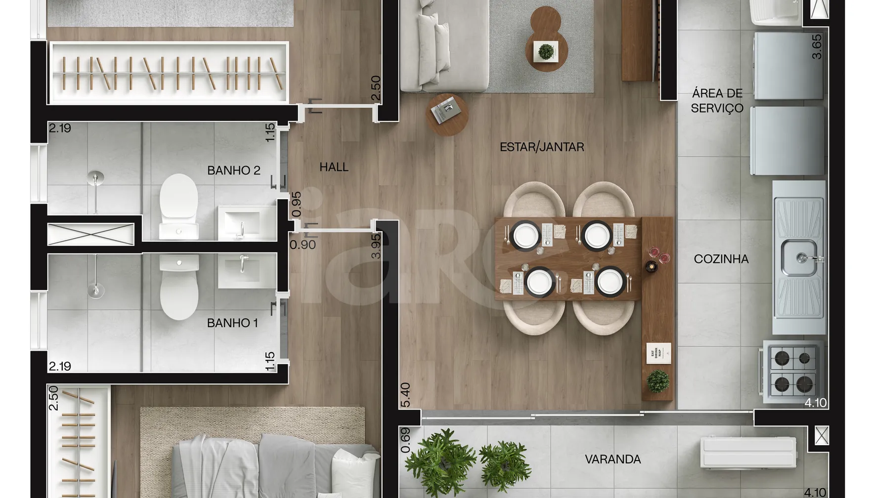 Planta — Garden 70,52 m²