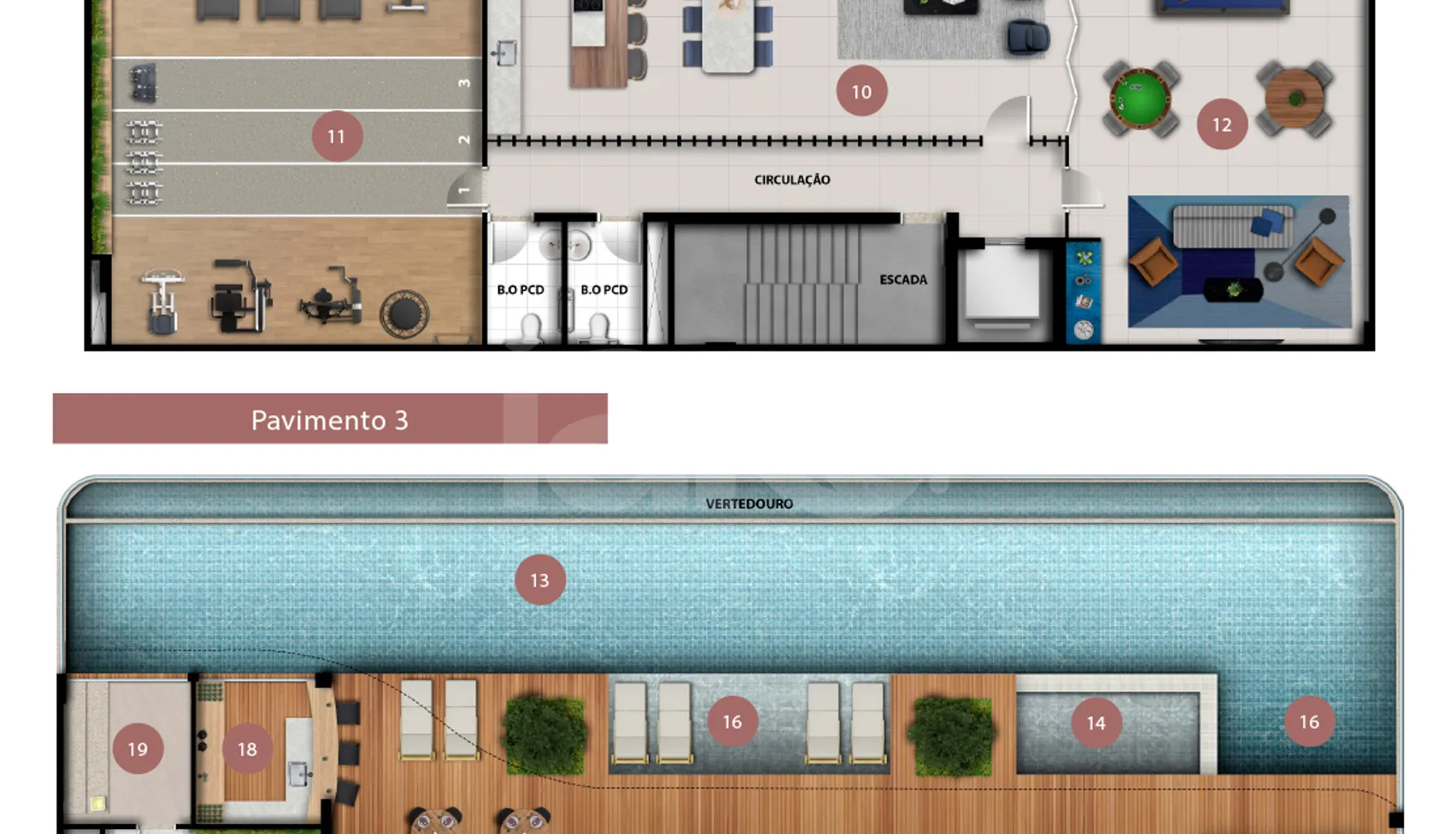 Planta — Pavimento lazer