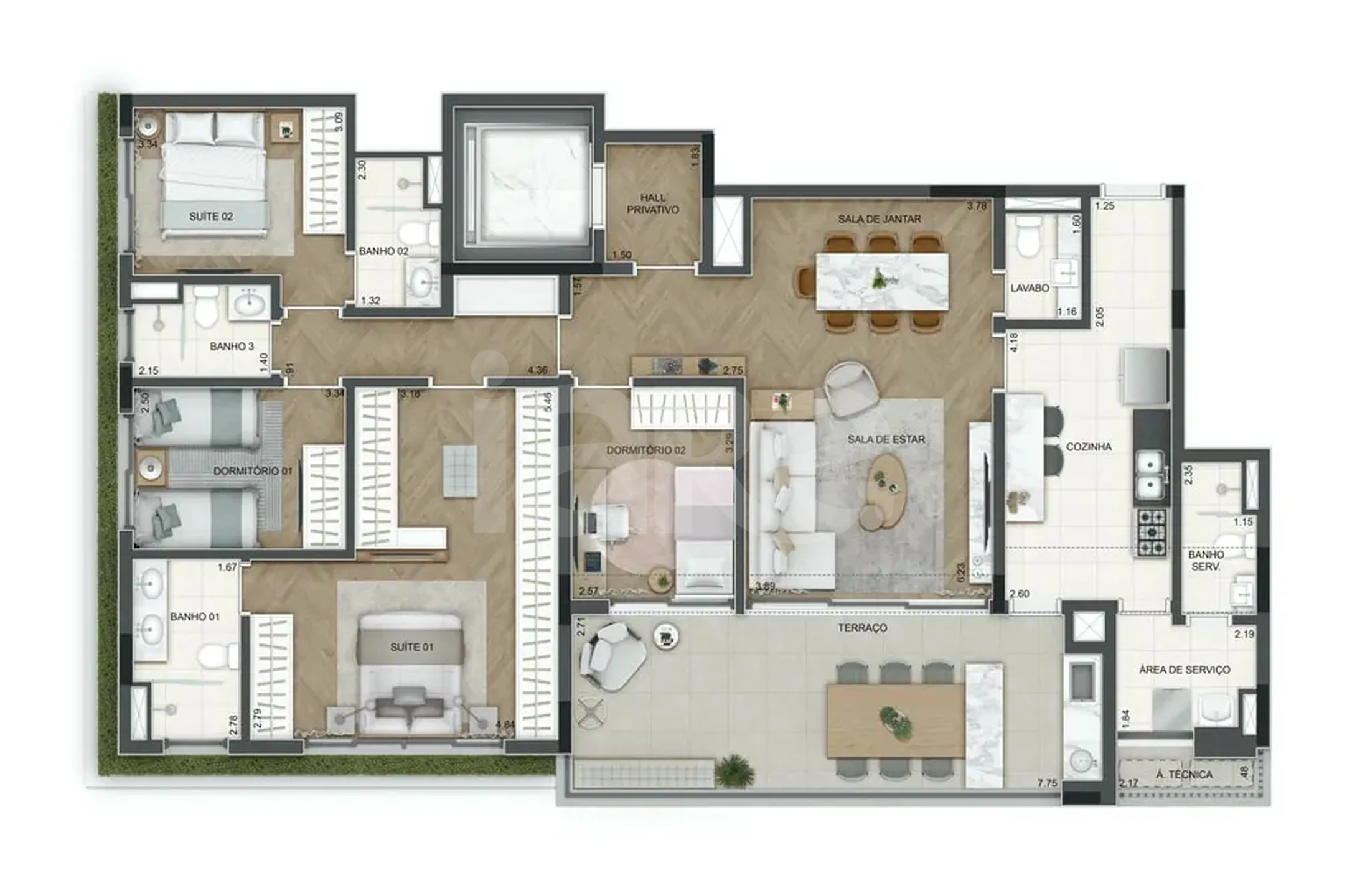 Planta — Apartamento 171,15 m²