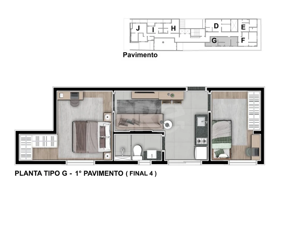 Planta — Apartamento 41,5 m²