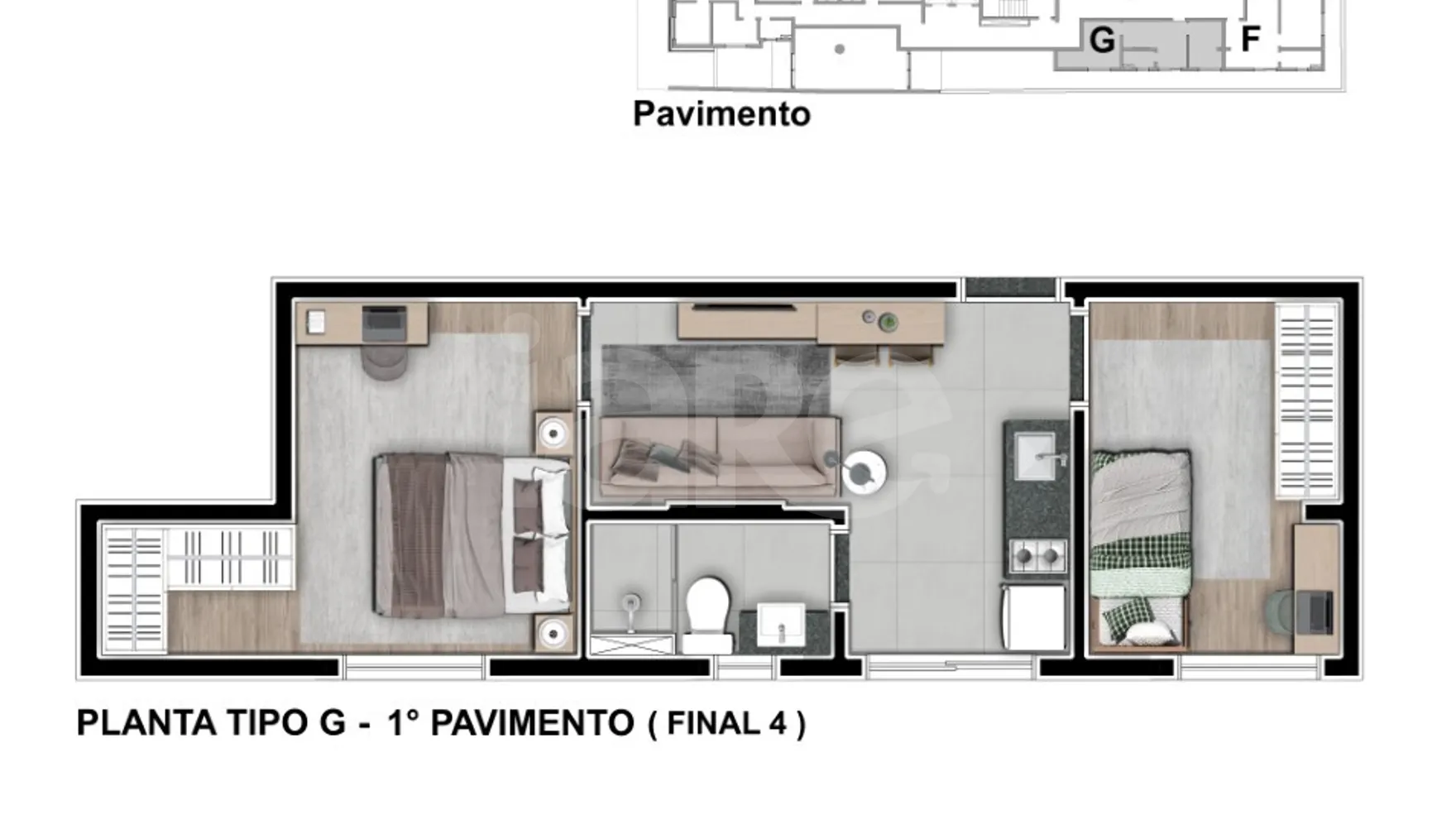 Planta — Apartamento 41,5 m²