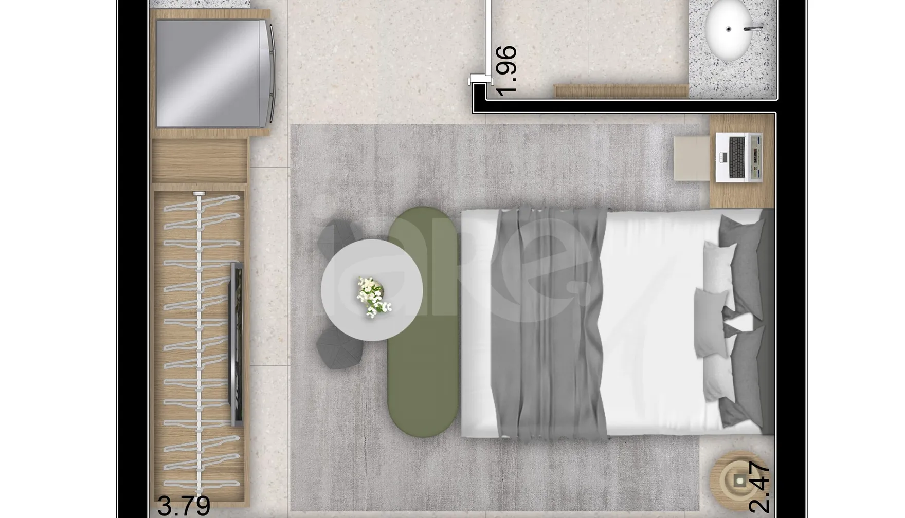 Planta — Studio 23,35 m²
