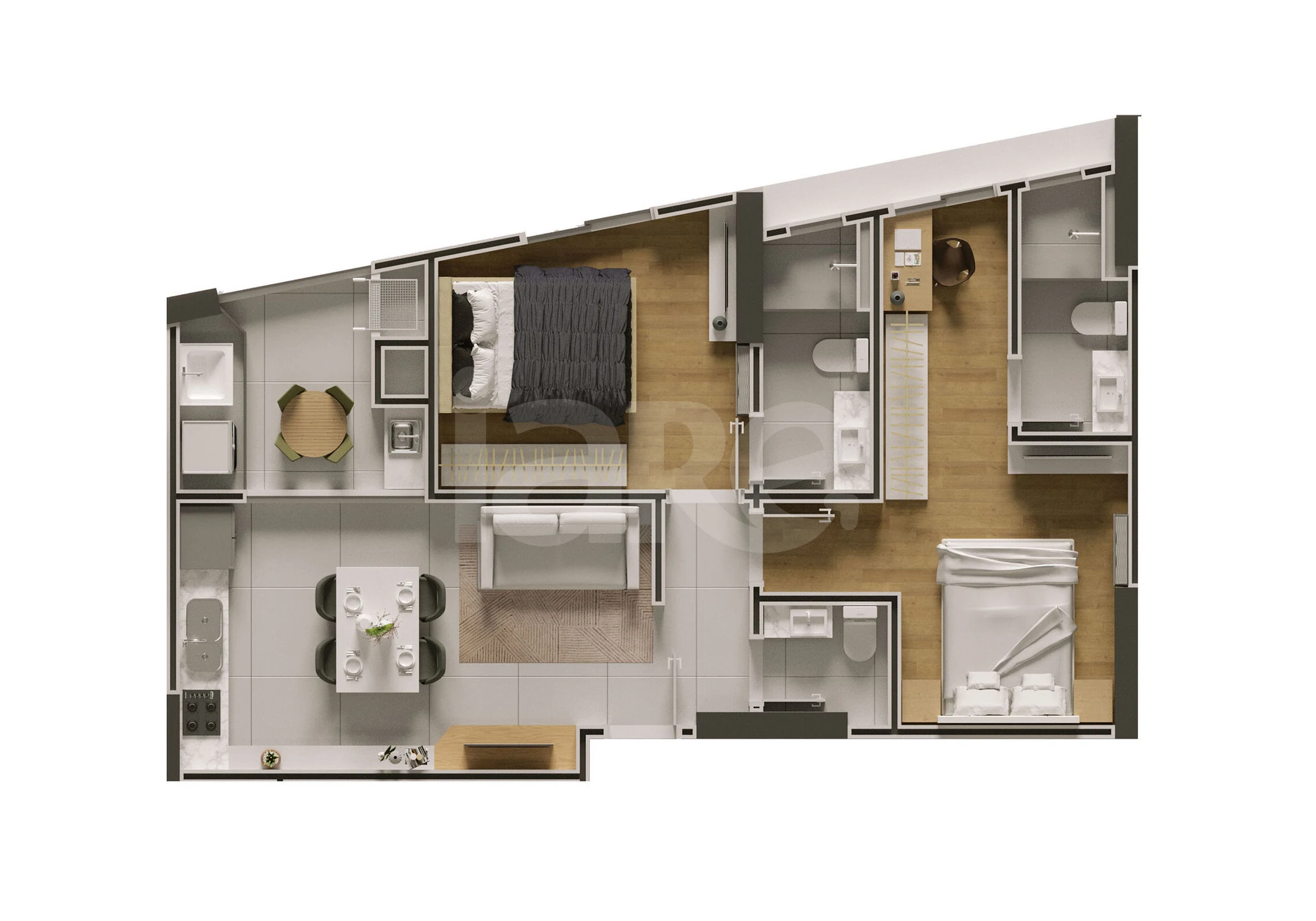 Planta — Apartamento 65,85 m²