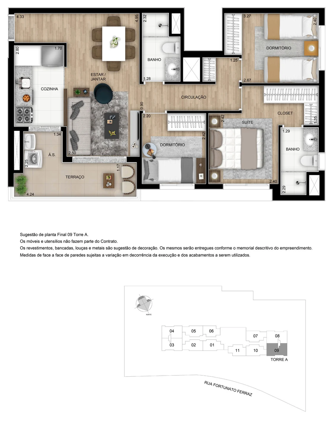 Planta — Apartamento 67,42 m²