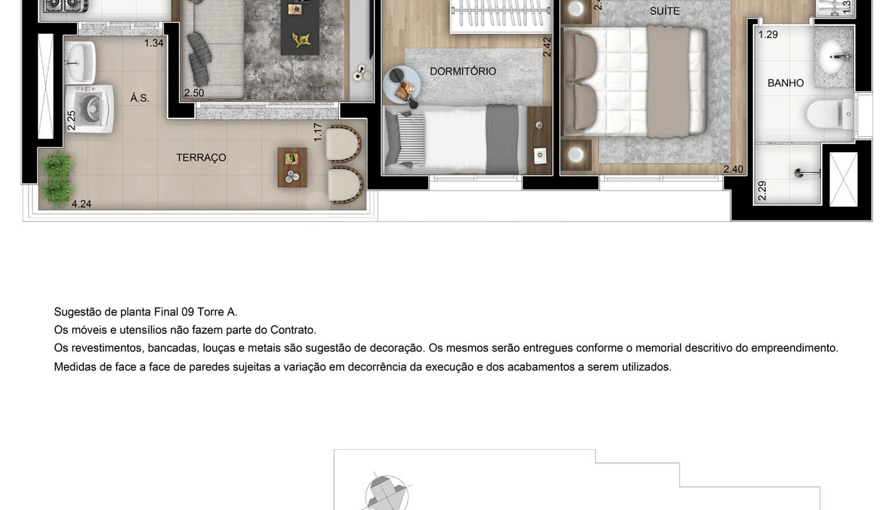 Planta — Apartamento 67,42 m²