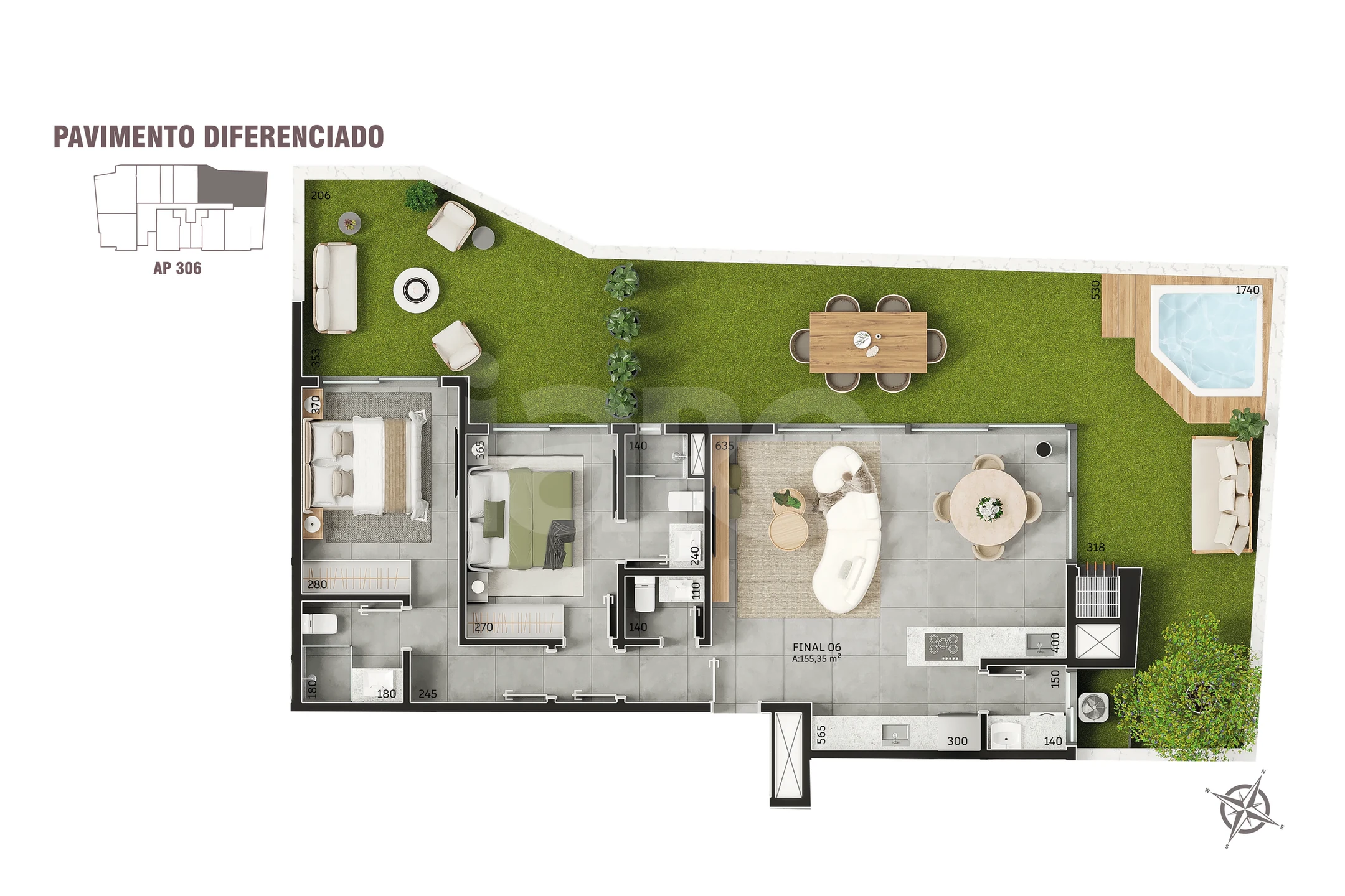 Planta — Garden 155,35 m²