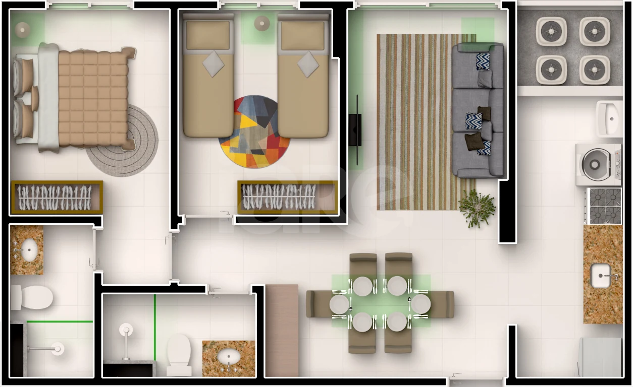 Planta — Apartamento 53,25 m²