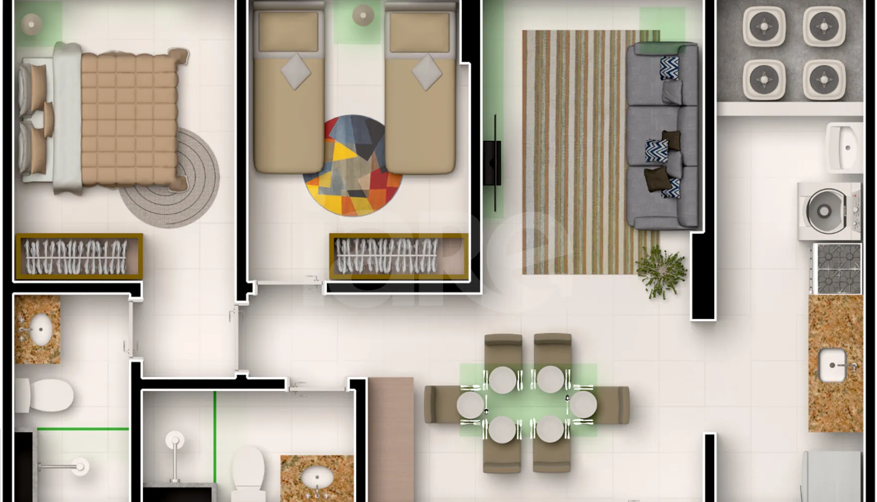 Planta — Apartamento 53,25 m²