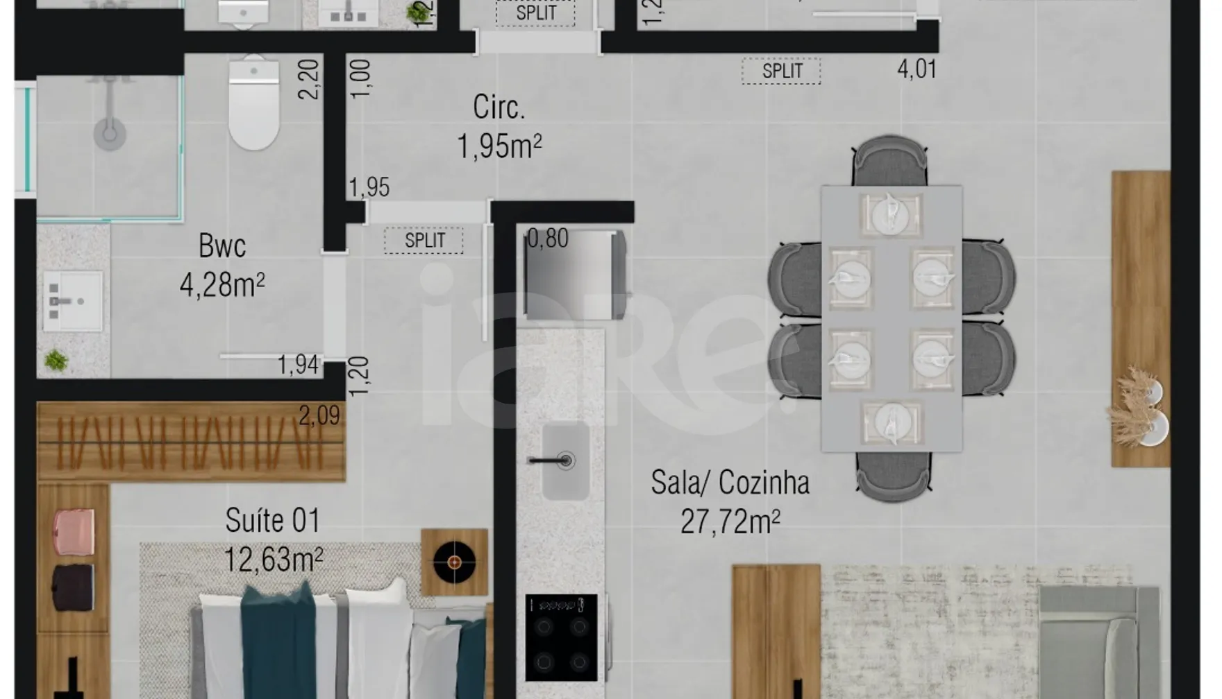 Planta — Apartamento 89,9 m²