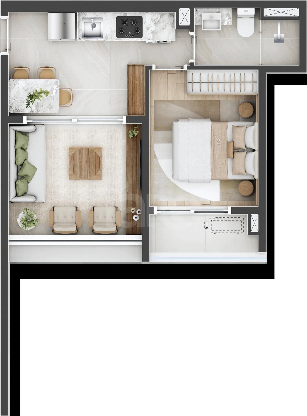 Planta — Apartamento 36,99 m²