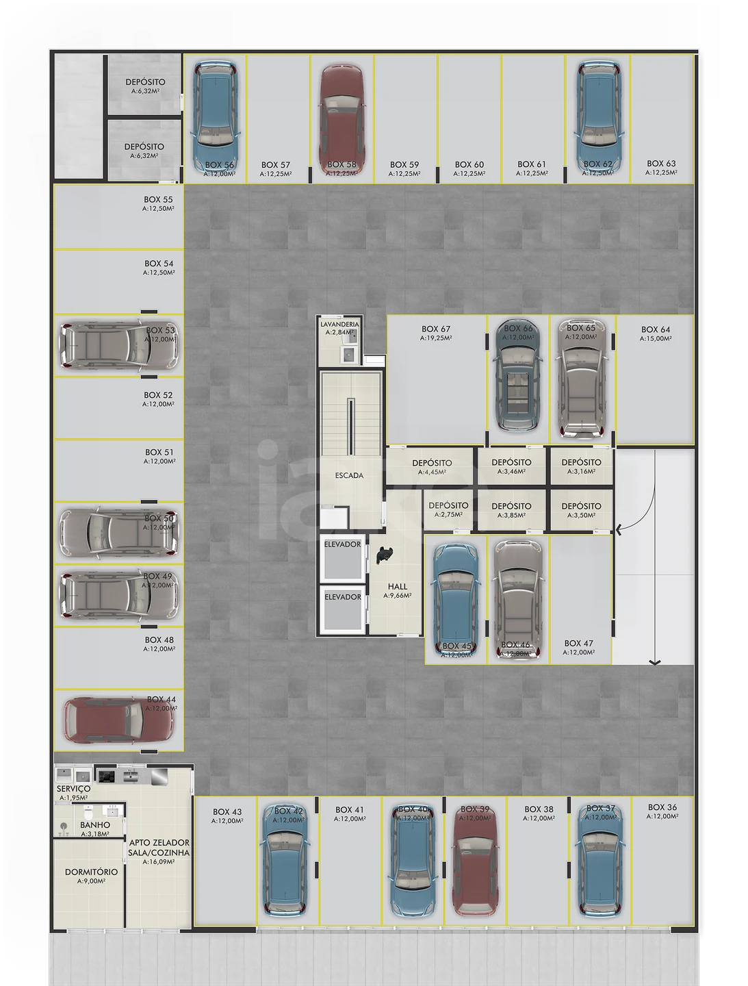 Planta — Pavimento garagem