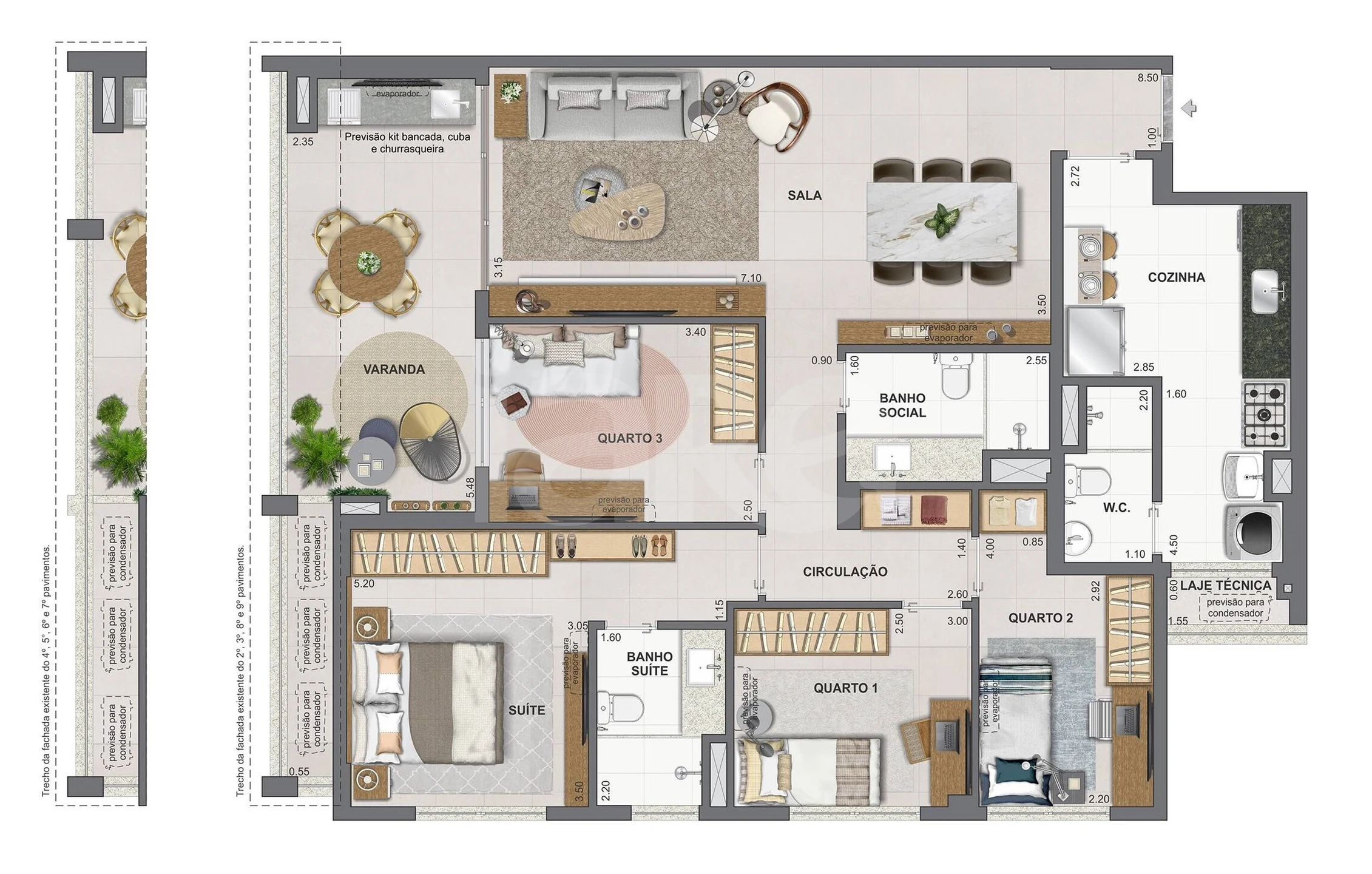 Planta — Apartamento 117,49 m²