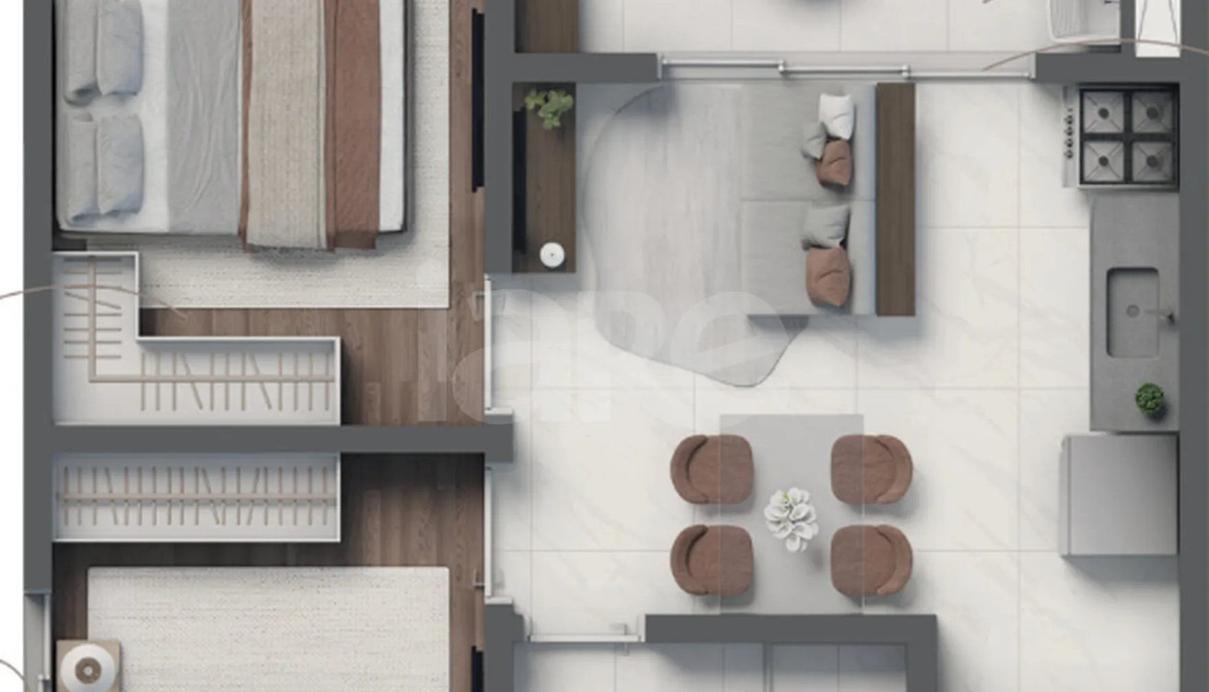 Planta — Apartamento 36,75 m²