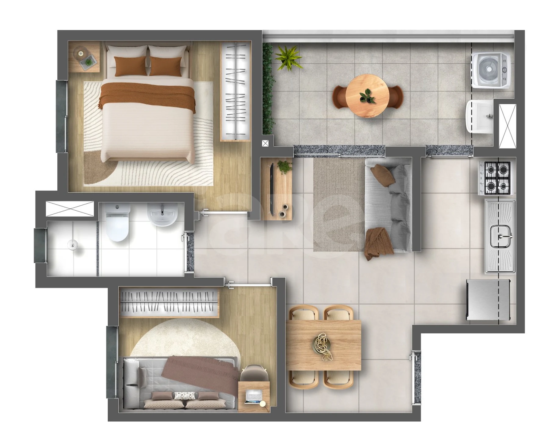Planta — Apartamento 41,67 m²