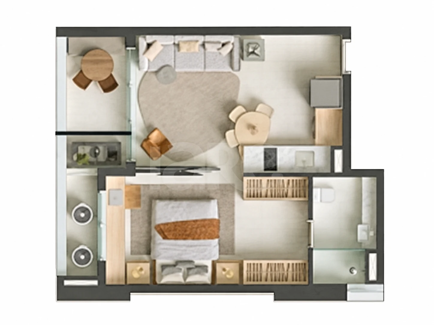 Planta — Quarto e sala